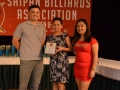 Plaque of Appreciation to 9 Eleven Restobar by Cora Maratas center with Pacific Amusement Neil Gebhard & Marpac